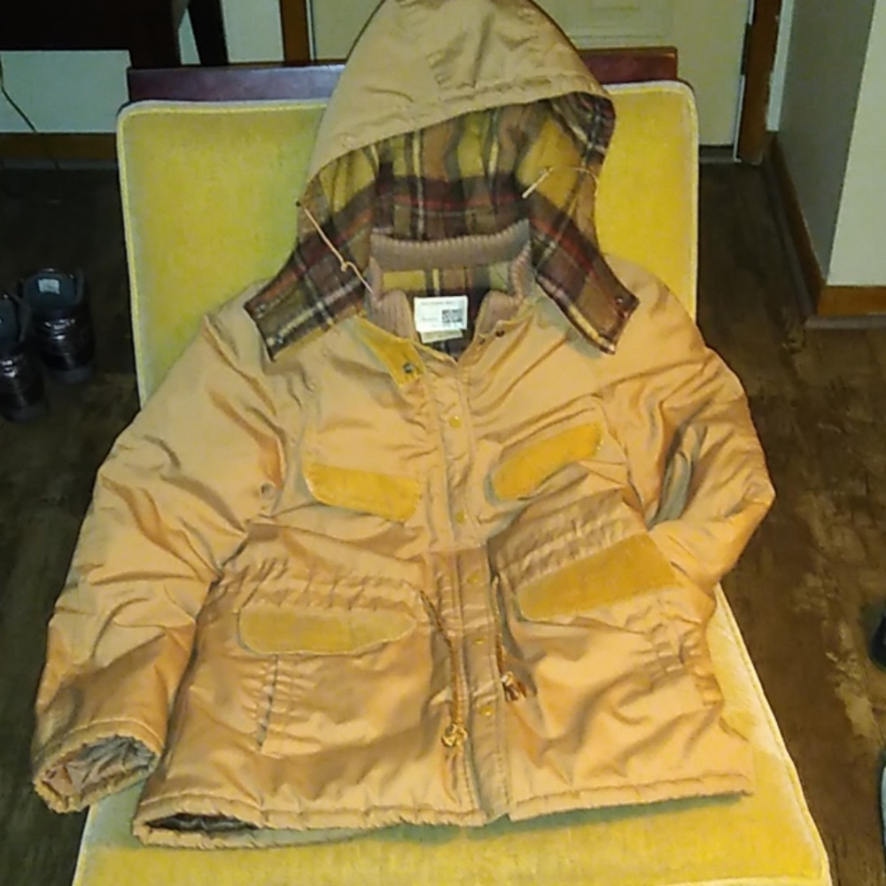 Vtg Sears 14 Fashion Place Hooded Parka 6 Pocket